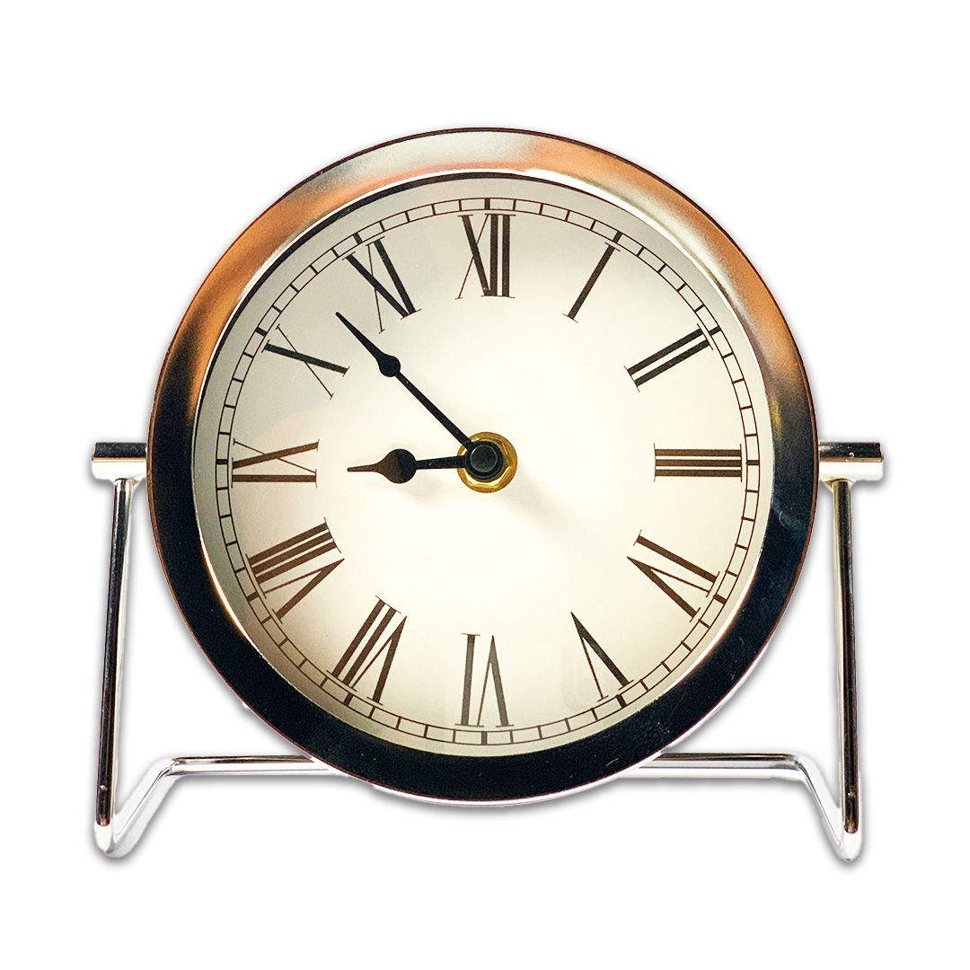 RELOGIO DE MESA SHORTY PRATEADO MODALI DESIGN