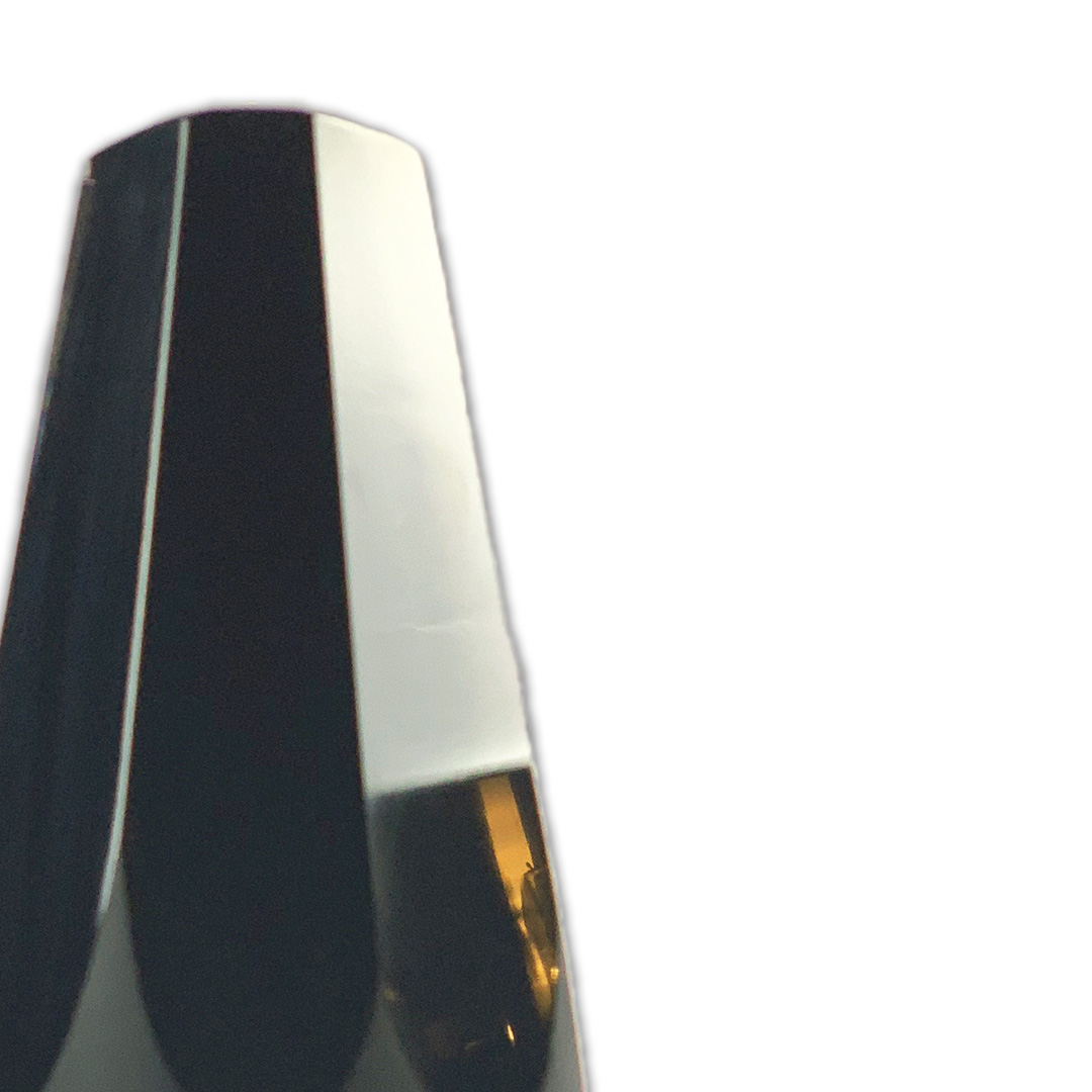 VASO TULIPADO CHAMFRADO CRISTAL PRETO FOSCO FORMIA