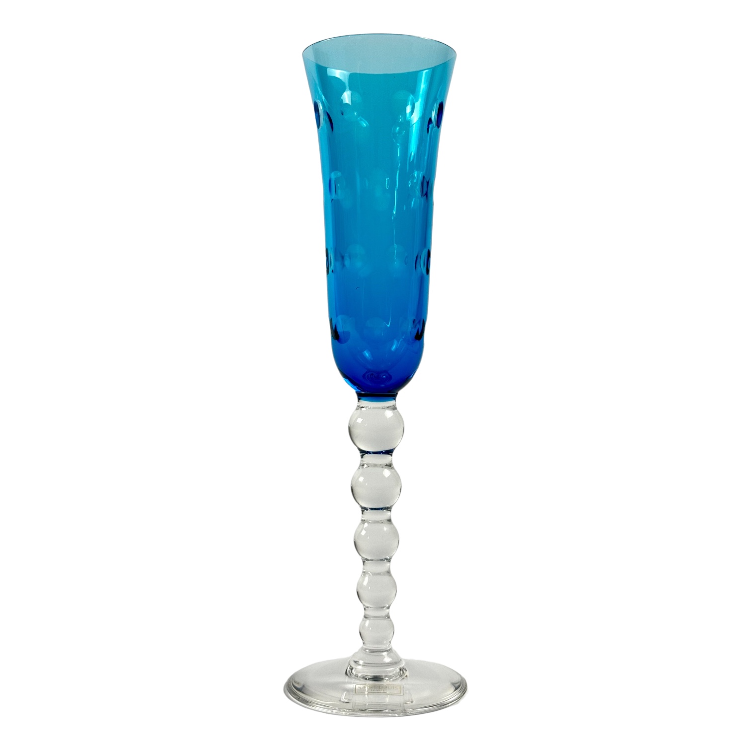 TACA CHAMPANHE BUBBLES CRISTAL AZUL, SAINT LOUIS