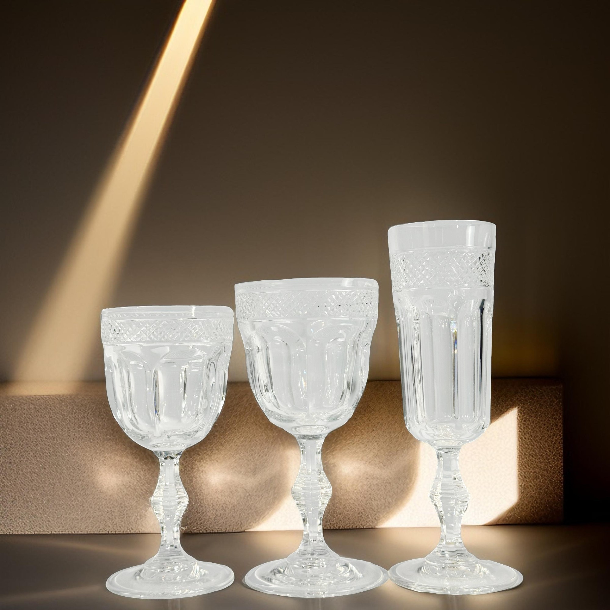 TAÇA MIRELLE JOGO 18 PEÇAS AGUA/VINHO/CHAMP  CRISTAL TRANSPARENTE 