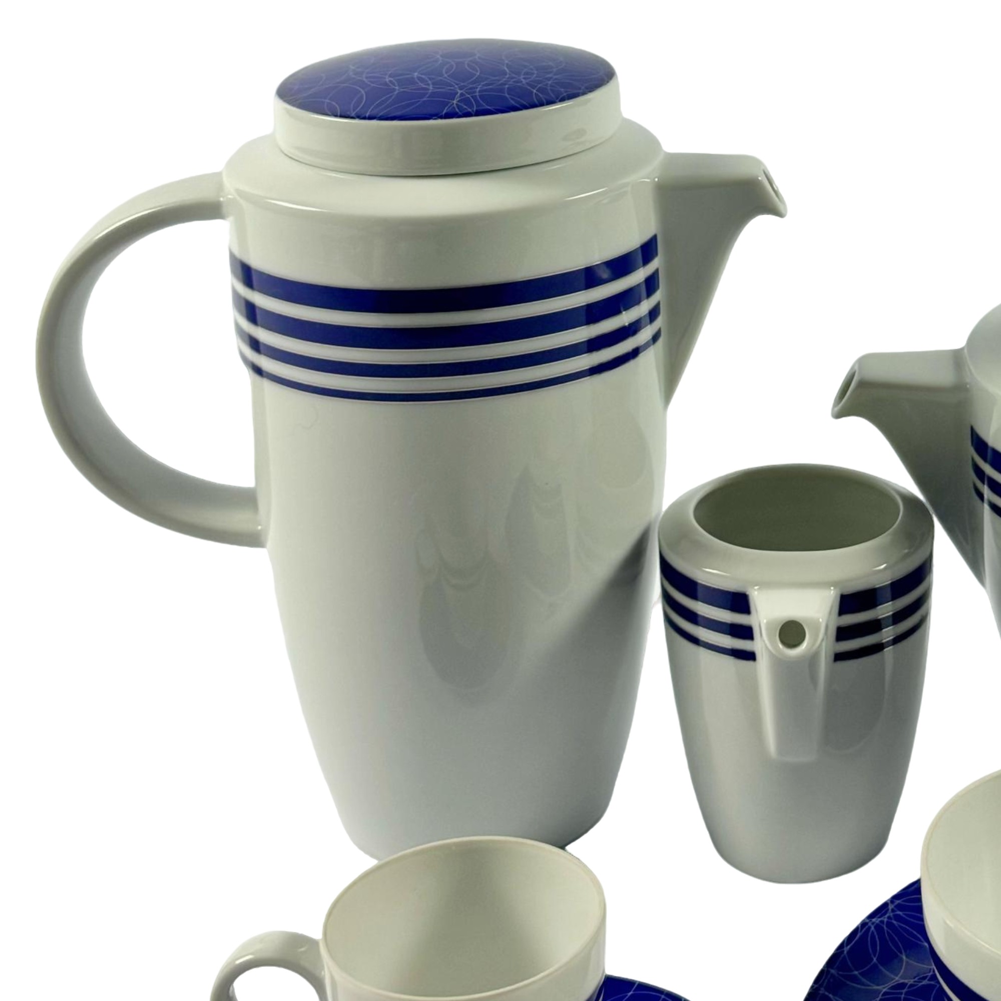 JOGO CHA E CAFE CIRCLE BLUE PORCELANA ROSENTHAL JOGO 15 PEÇAS