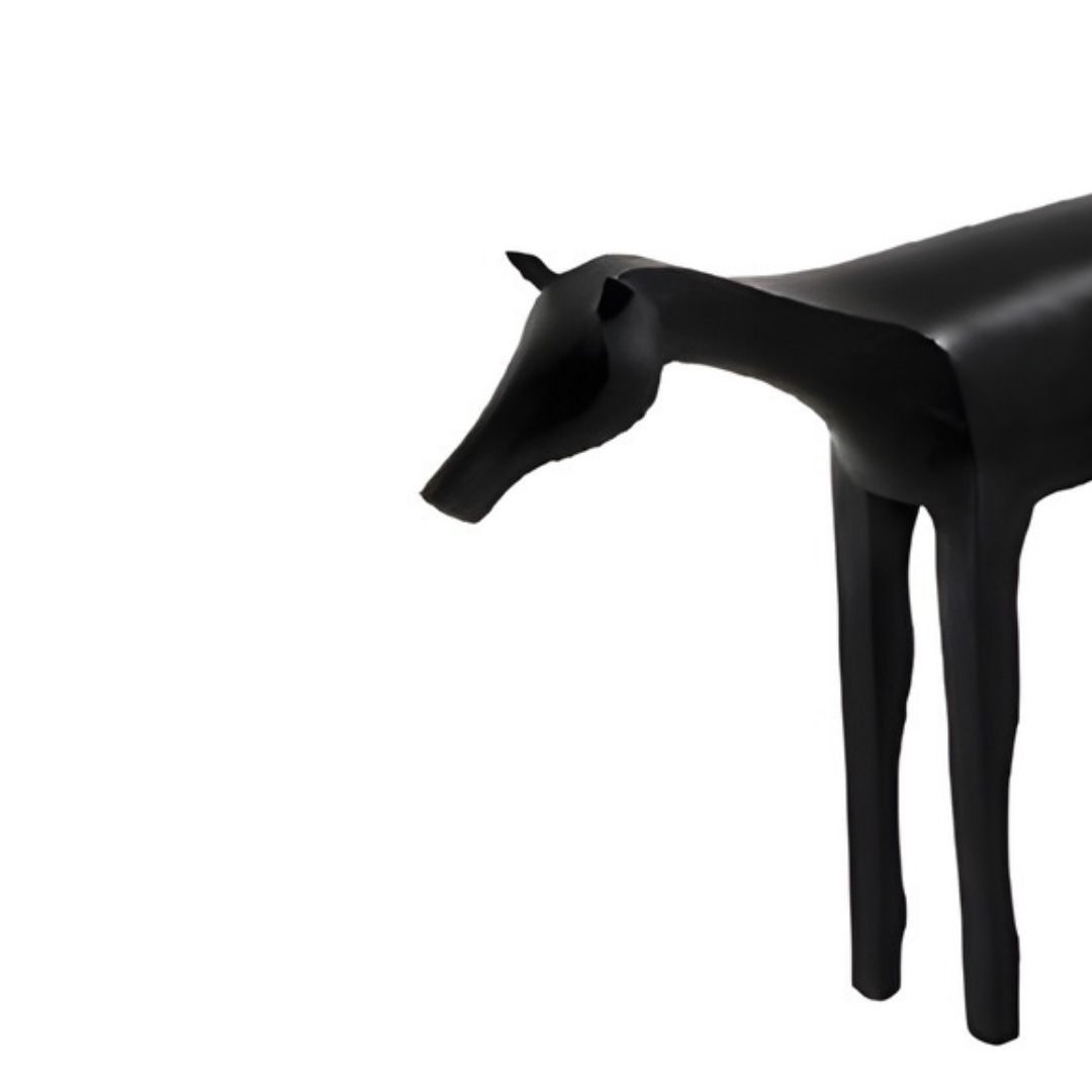 ESCULTURA CAVALO PICASSO PEQUENO RESINA PRETO MODALI DESIGN