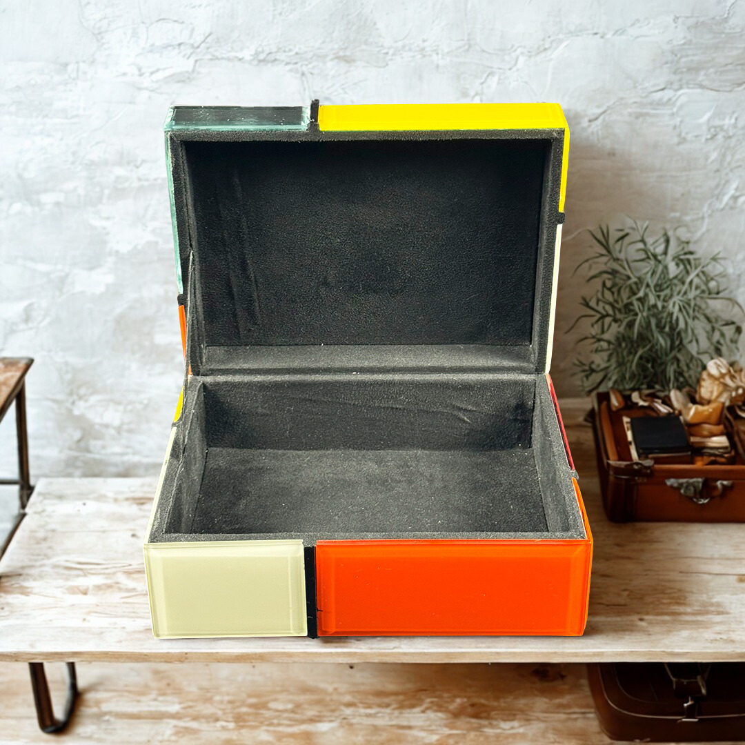 CAIXA KLEIN RETANGULAR VIDRO COLORIDO 