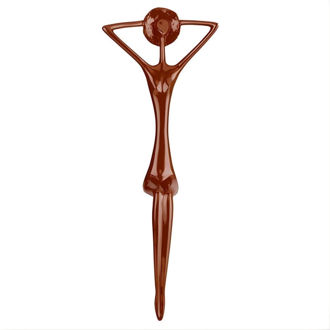 ESCULTURA MULHER CHAPEU SENTADA RESINA BRONZE MODALI DESIGN
