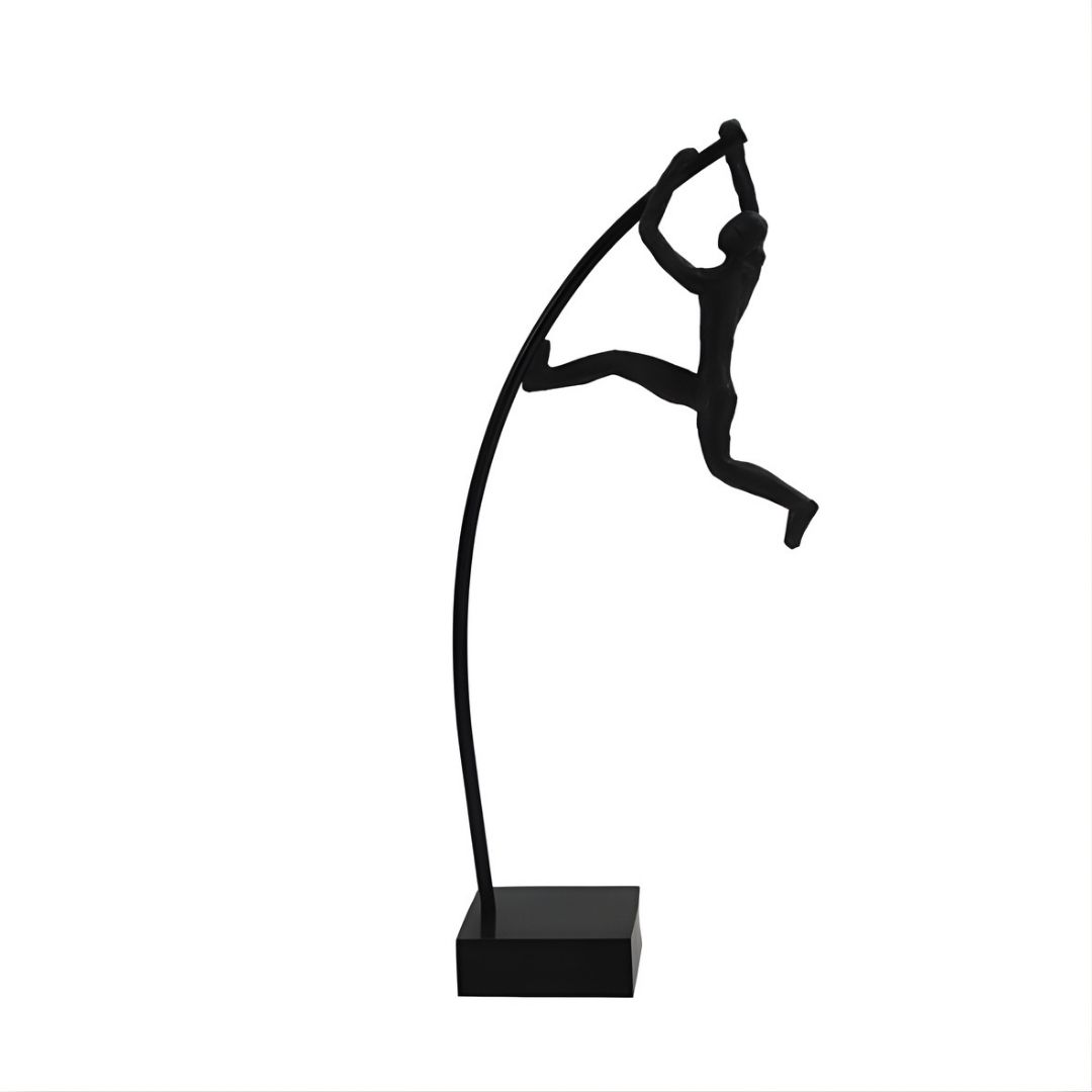 ESCULTURA SALTO C/ VARA RESINA MARROM MODALI DESIGN