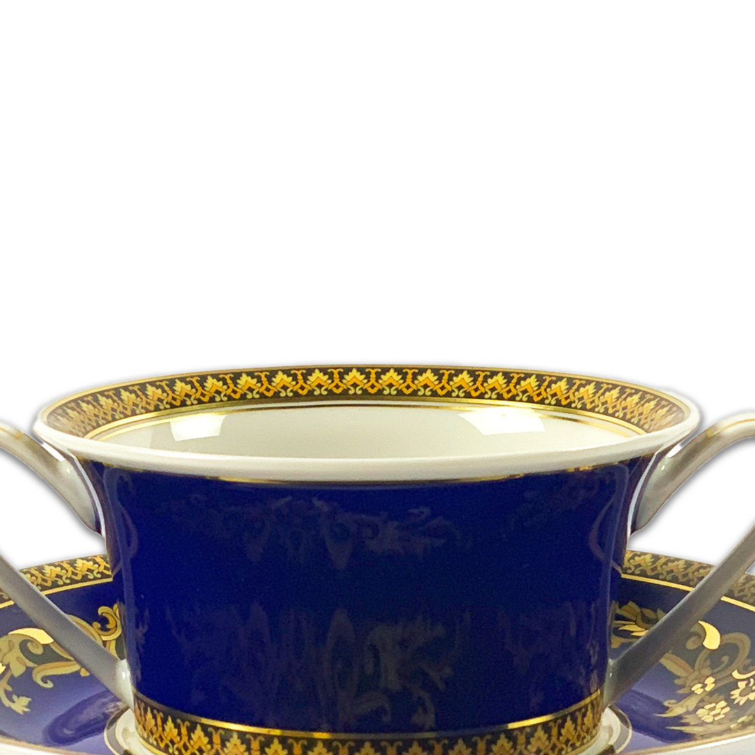 XICARA CONSOME VERSACE MEDUSA AZUL PORCELANA UNITARIO