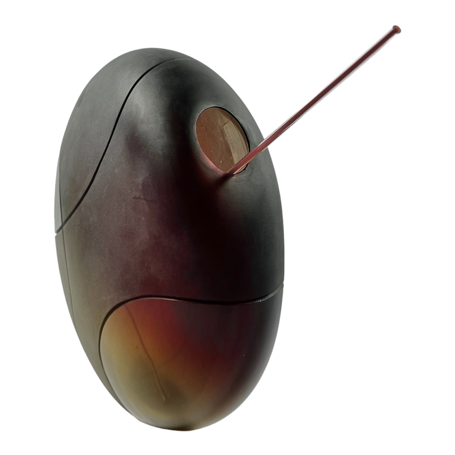 VASO DISKO MIRRORS CRISTAL VERMELHO/ACO FOSCO