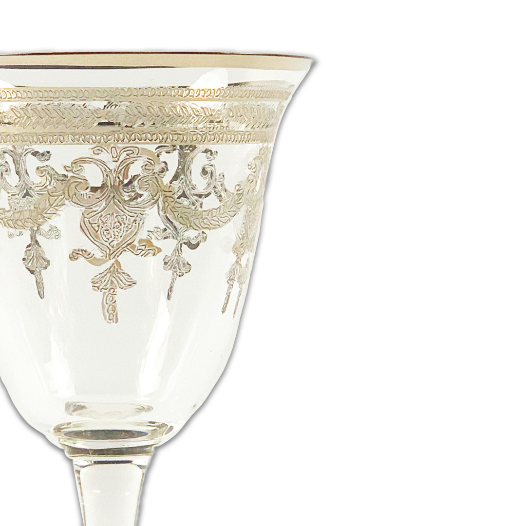 TACA LICOR MUSICA CRISTAL/PRATEADO A CASA K JOGO 6 PEÇAS