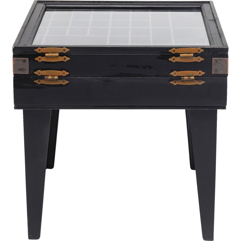 MESA LATERAL COLLECTOR PRETA C/TAMPO VIDRO 