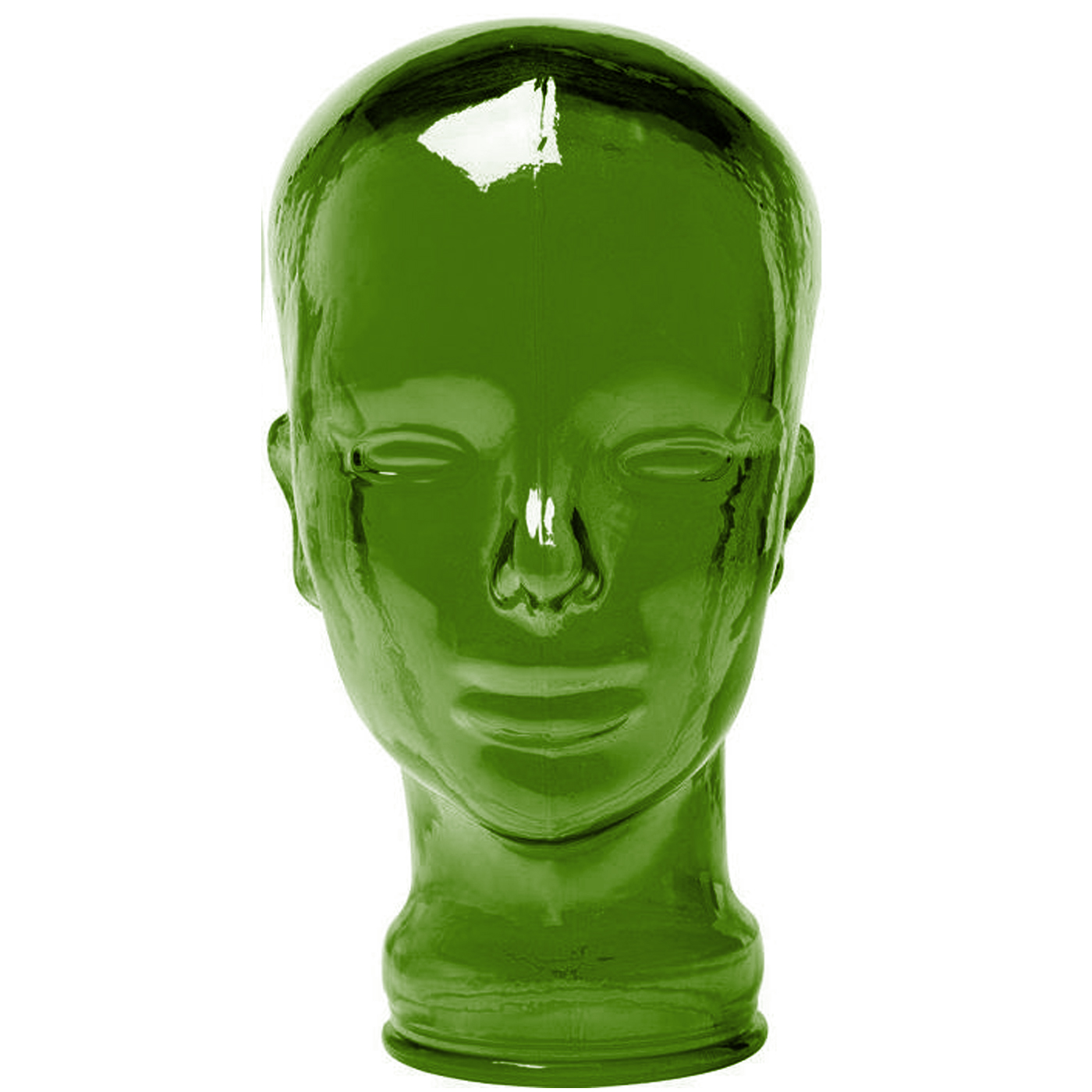 ESCULTURA CABECA VIDRO VERDE ESCURO