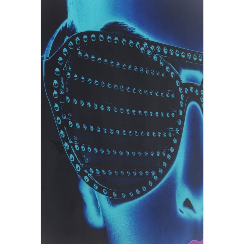 QUADRO VIDRO GAROTA COM OCULOS 