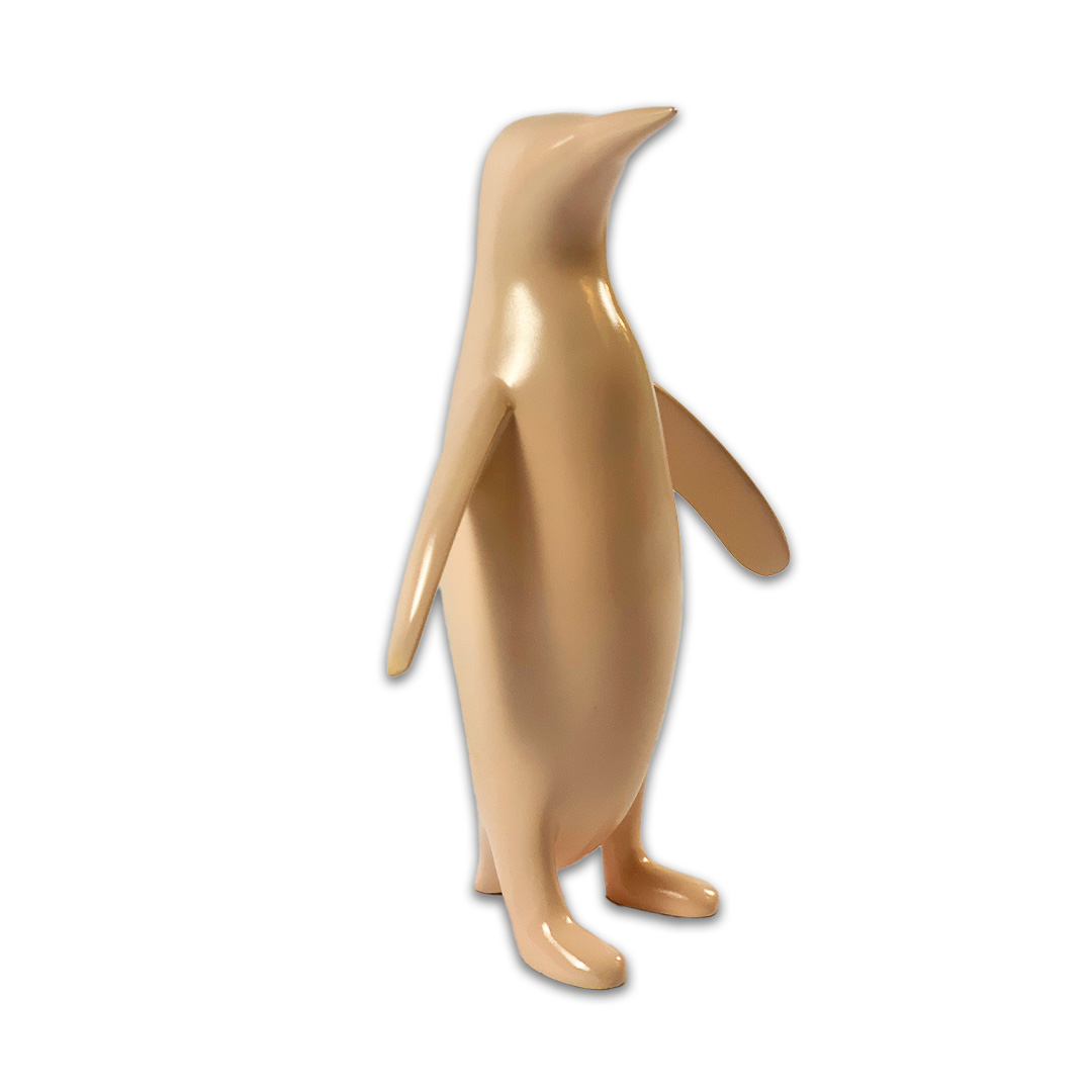 ESCULTURA PINGUIM RESINA ROSA MODALI DESIGN