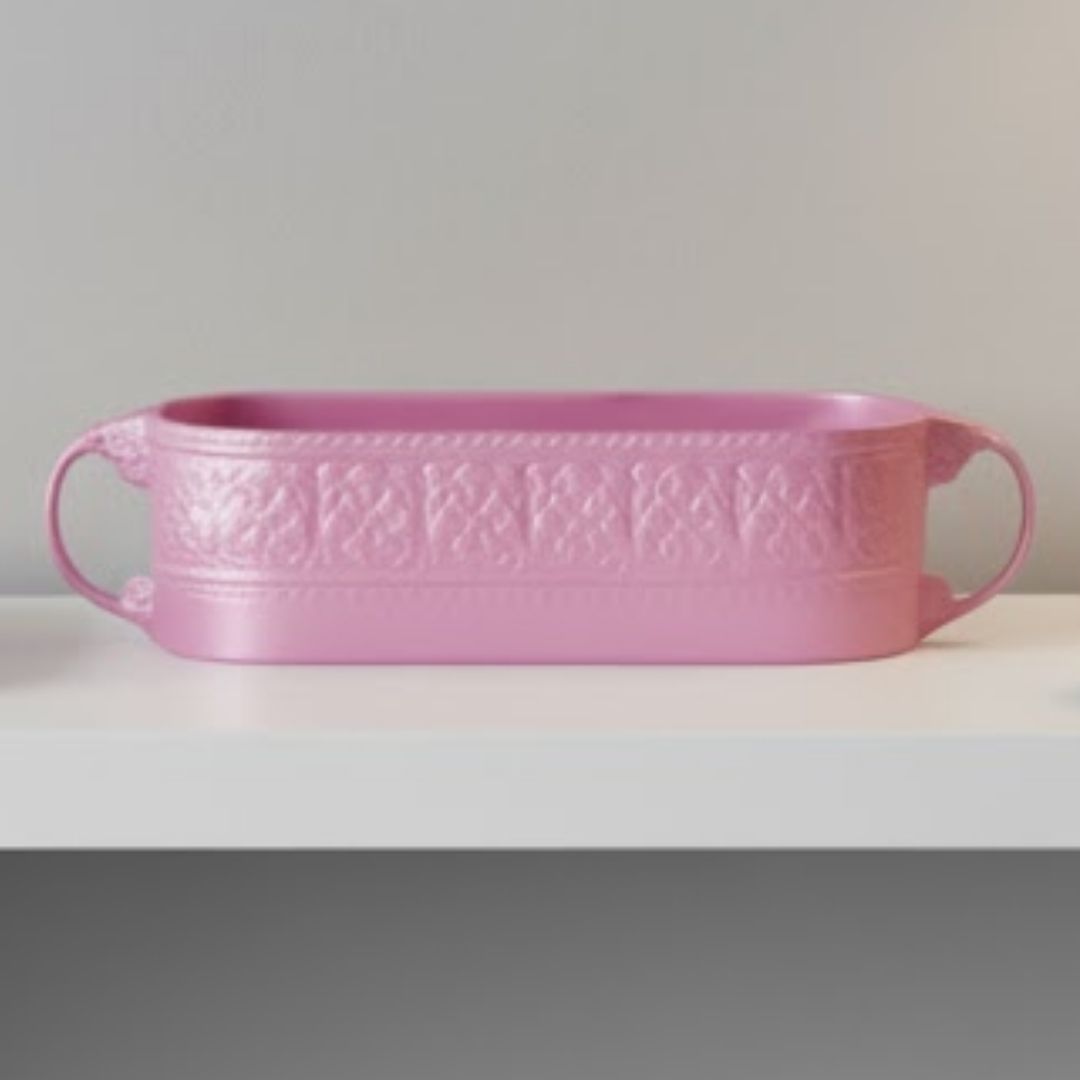 CENTRO MESA/FLOREIRA MACARON RESINA ROSA MODALI DESIGN