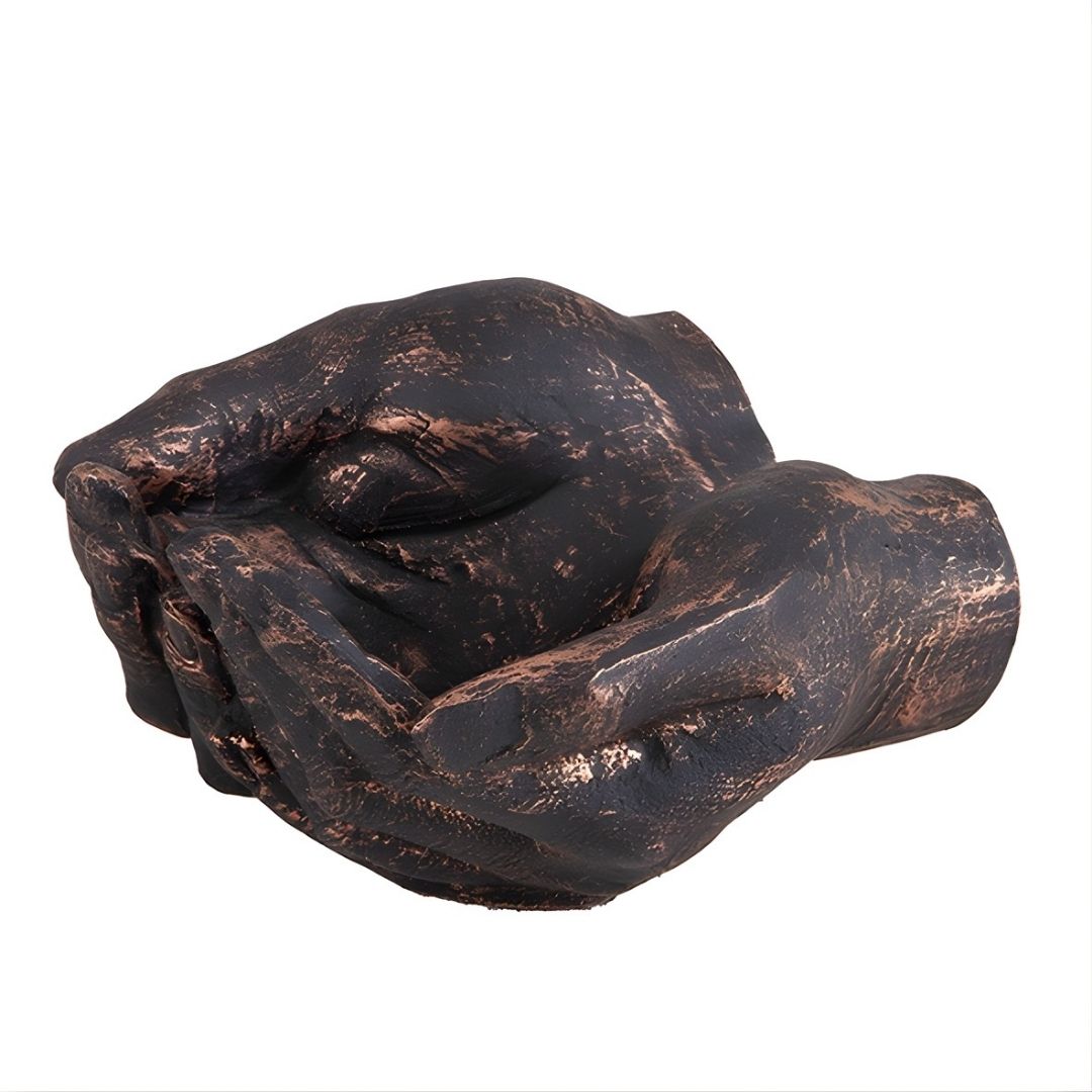 ESCULTURA MAO JUNTAS DE MESA COR FERRO RESINA MODALI DESIGN