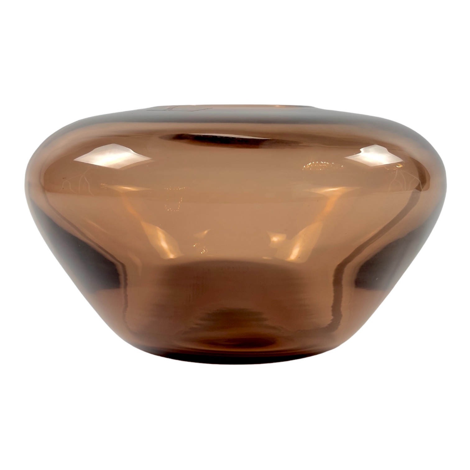 VASO BAIXO PASTELLO CRISTAL TABACO/BRANCO FORMIA