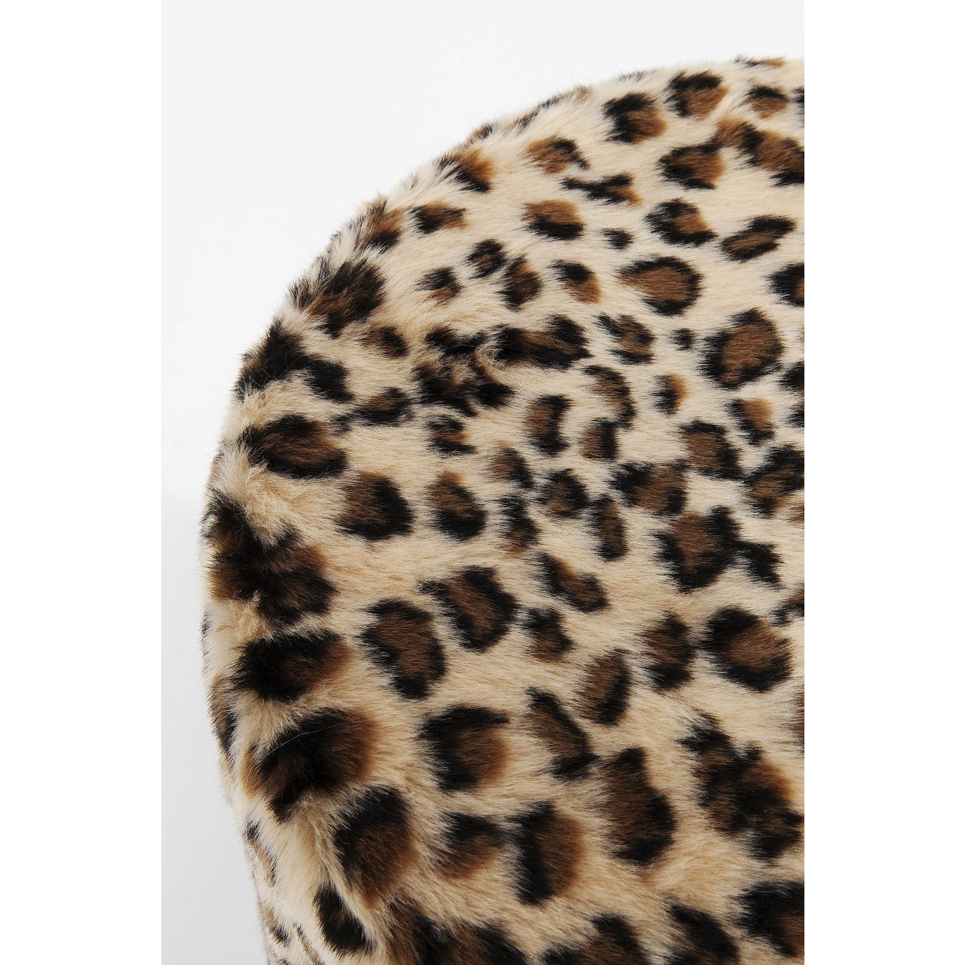 PUFF LEOPARDO PELUDO BASE DOURADA 