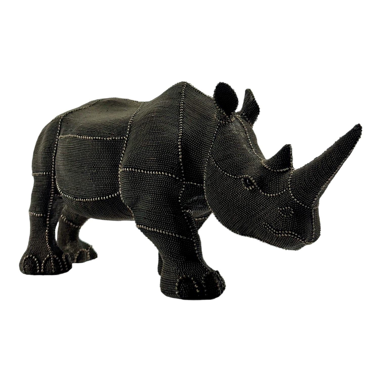 ESCULTURA RHINO PEROLAS RESINA 