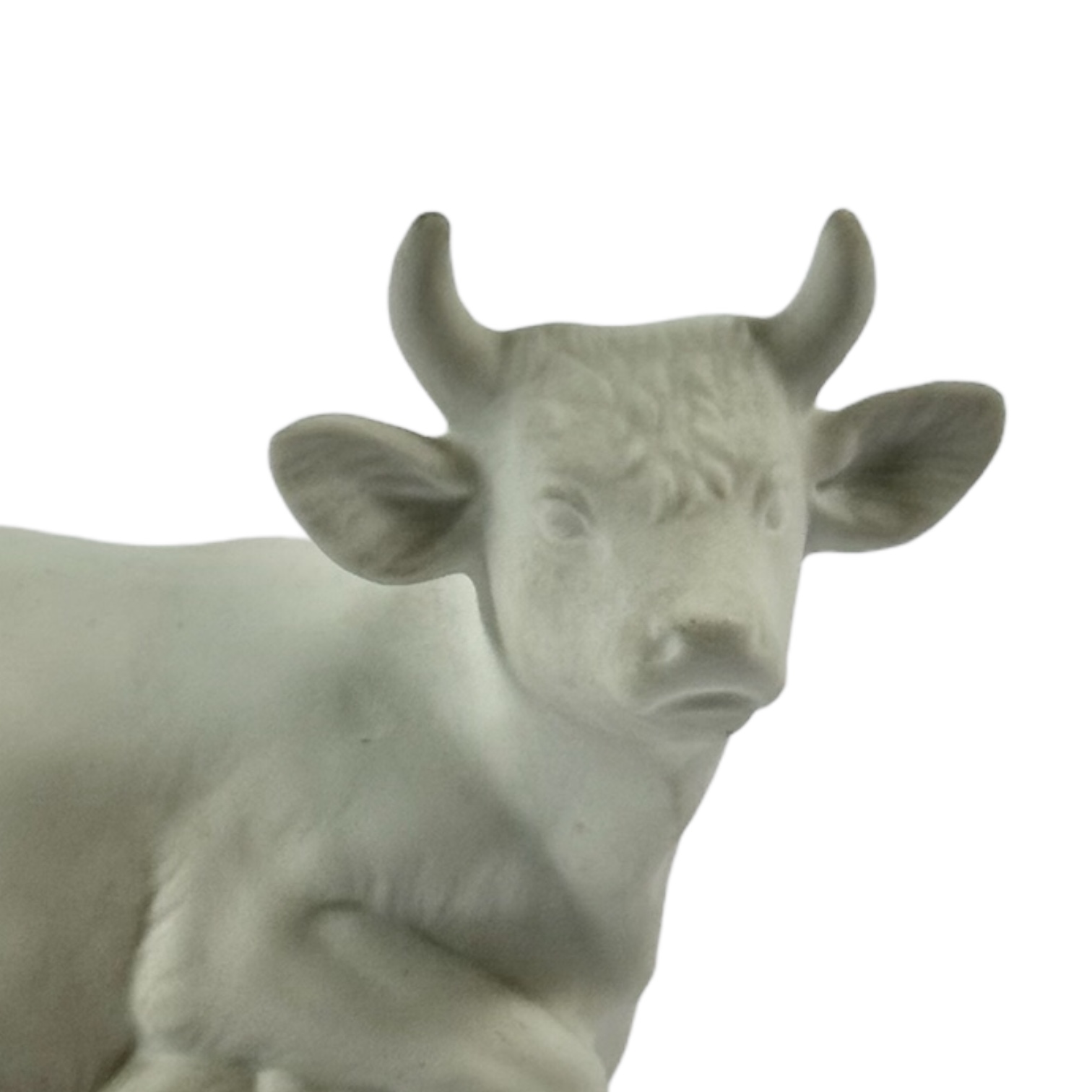 ESCULTURA VACA DEITADA CERAMICA BRANCA REICHENBACH