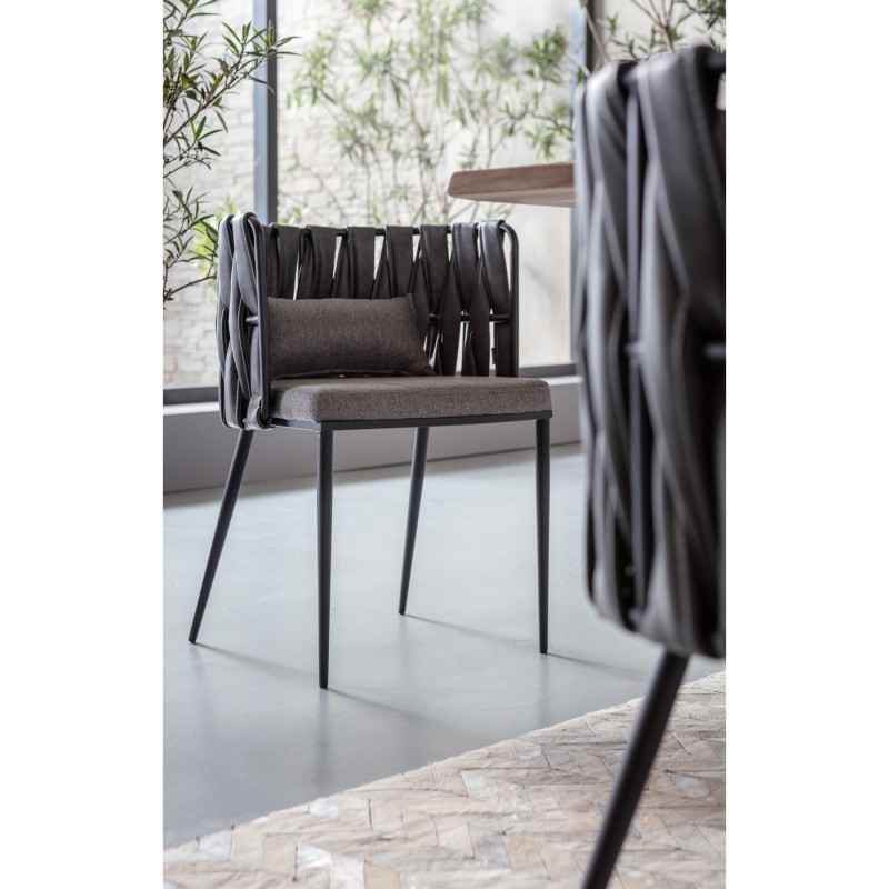 CADEIRA CHEERIO CINZA C/ ALMOFADA 