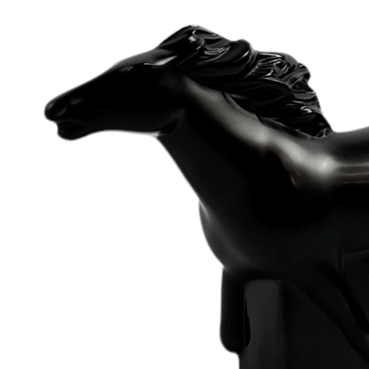 ESCULTURA CAVALO KAZAK CRISTAL PRETO LALIQUE