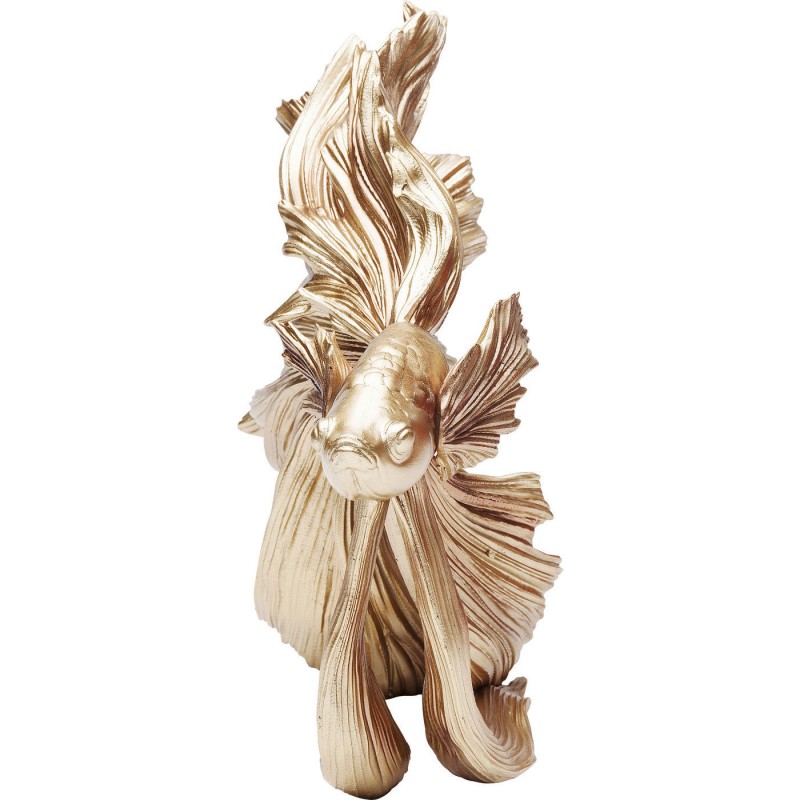 ESCULTURA PEIXE BETTA KLEI RESINA DOURADA 