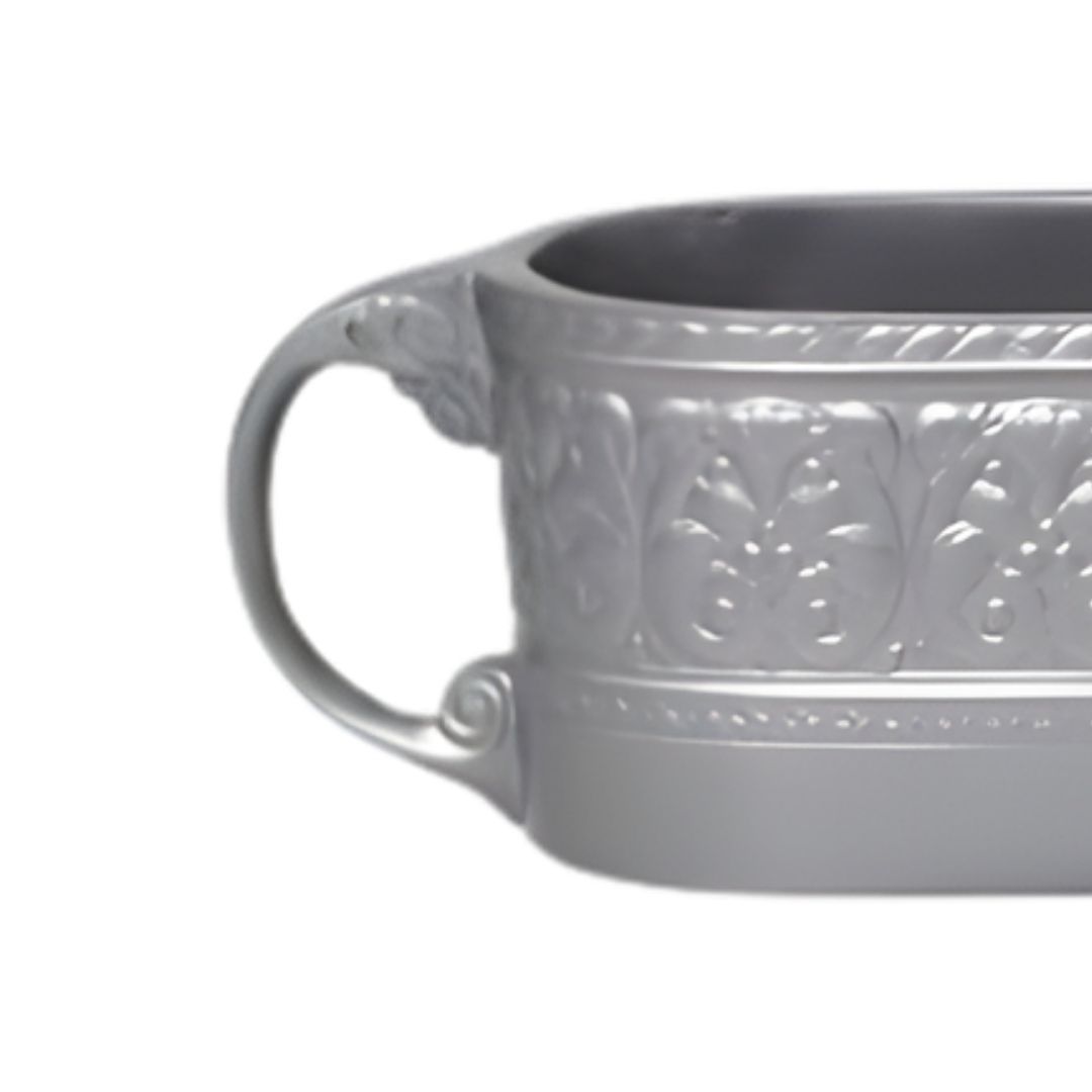 CENTRO MESA/FLOREIRA MARACON RESINA PRATEADA MODALI DESIGN