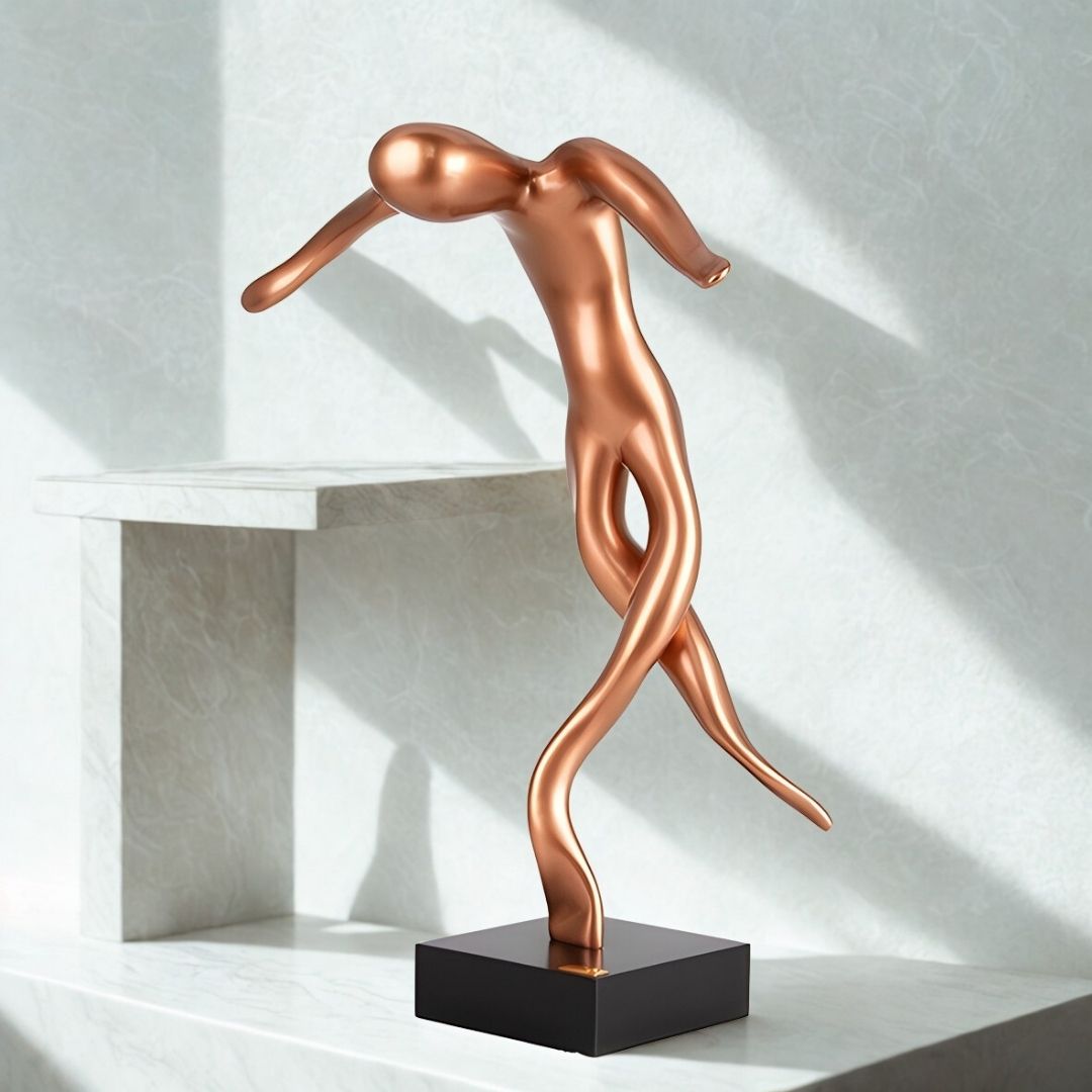 ESCULTURA REVERENCIA RESINA COBRE MODALI DESIGN