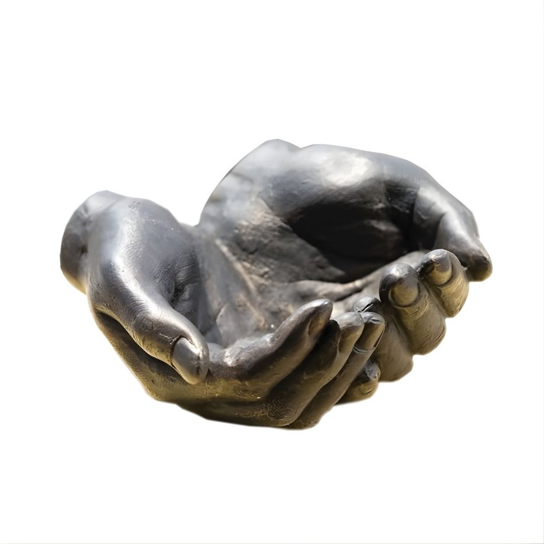 ESCULTURA MAO JUNTAS DE MESA BRANCA RESINA MODALI DESIGN