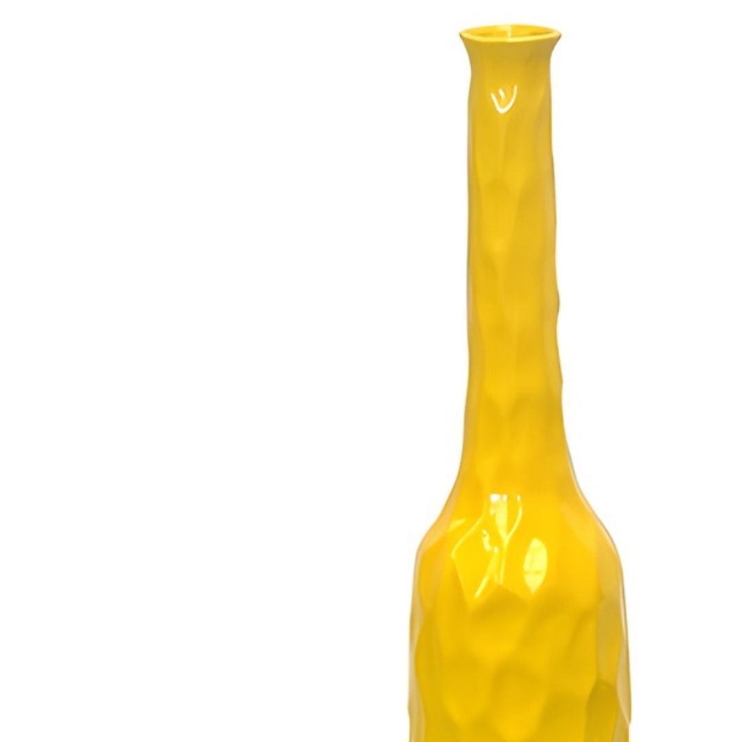 GARRAFA DECORATIVA GRANDE RESINA  AMARELA MODALI DESIGN