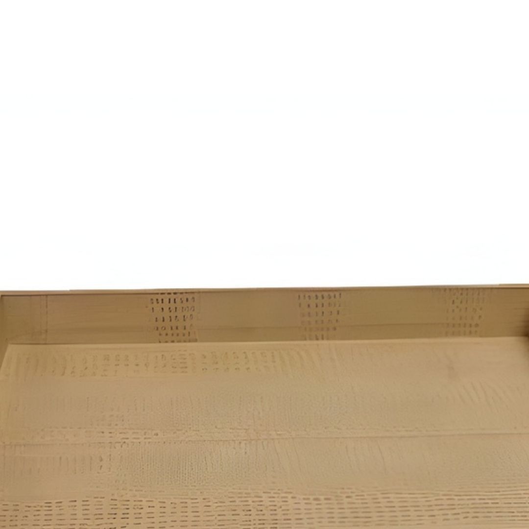 BANDEJA RETANGULAR ROOLS COURO BEGE MODALI DESIGN