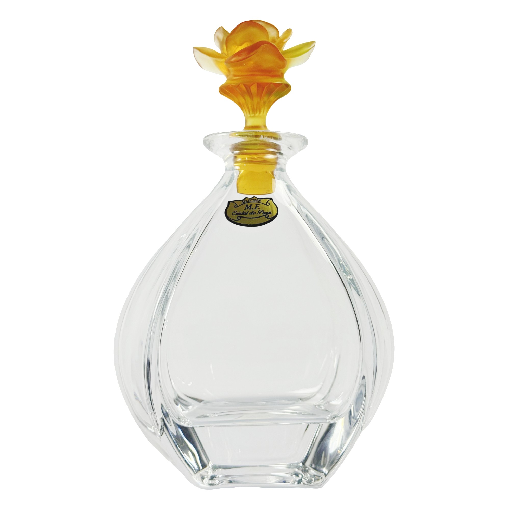 GARRAFA BOUCHON ROSE CRISTAL TRANSPARENTE C/TAMPA AMBAR