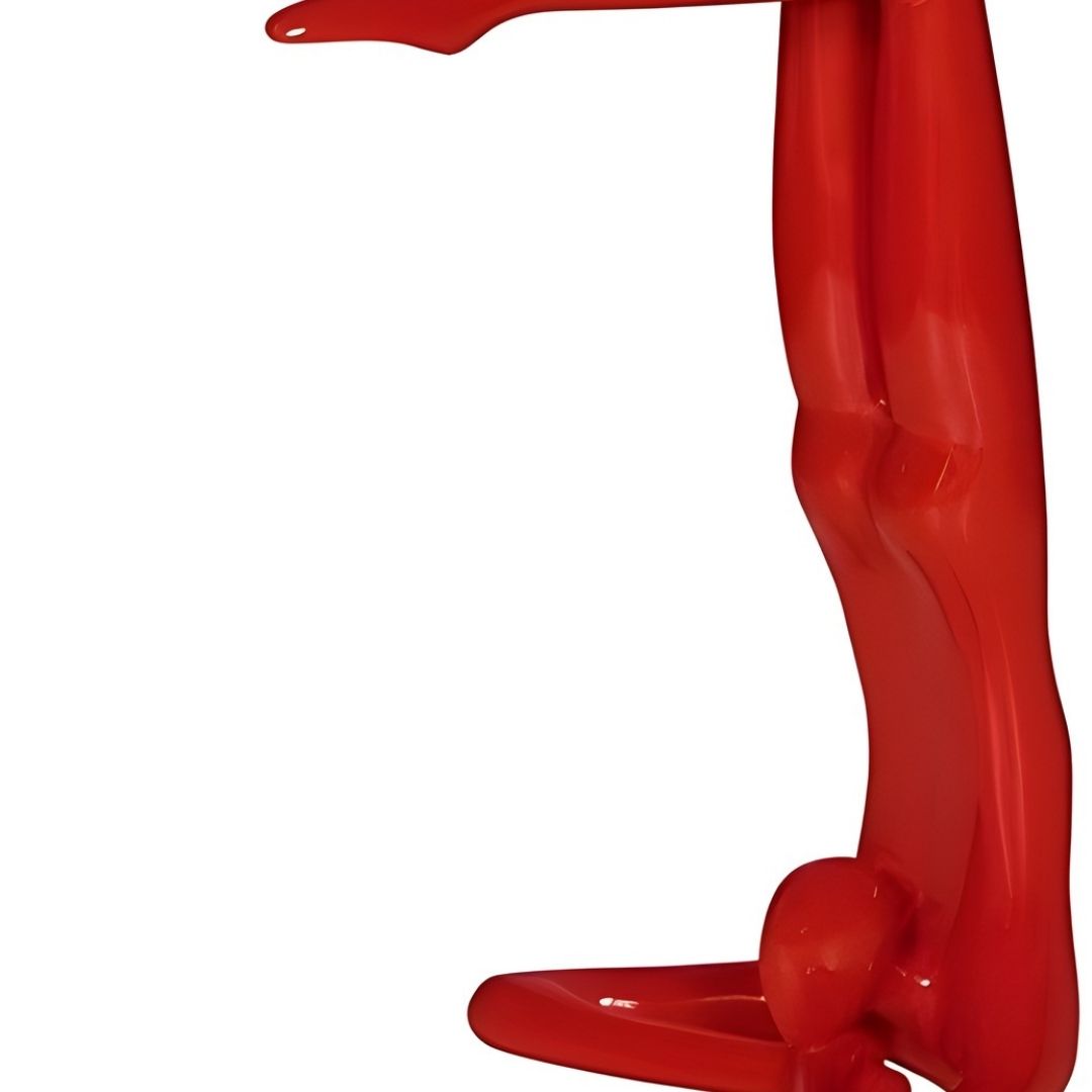 ESCULTURA JADE GRANDE RESINA VERMELHO MODALI DESIGN
