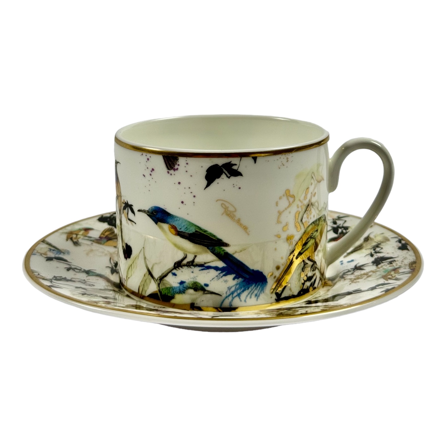XICARA CHA+PIRES GARDEN S BIRDS PORCELANA ROBERTO CAVALLI JOGO 6 PEÇAS