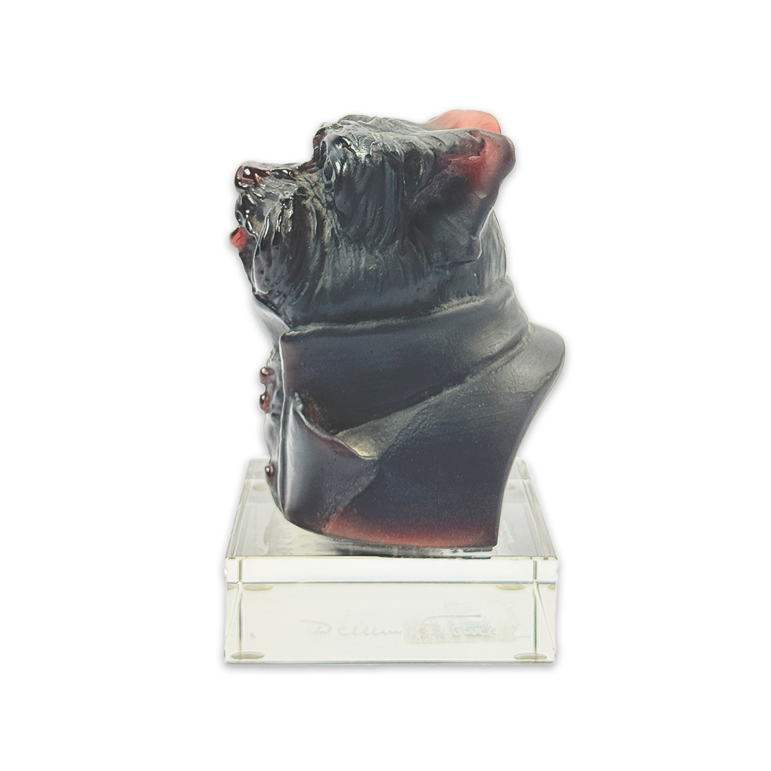 ESCULTURA CACHORRO OSCAR JUNIOR CRISTAL PRETO DAUM