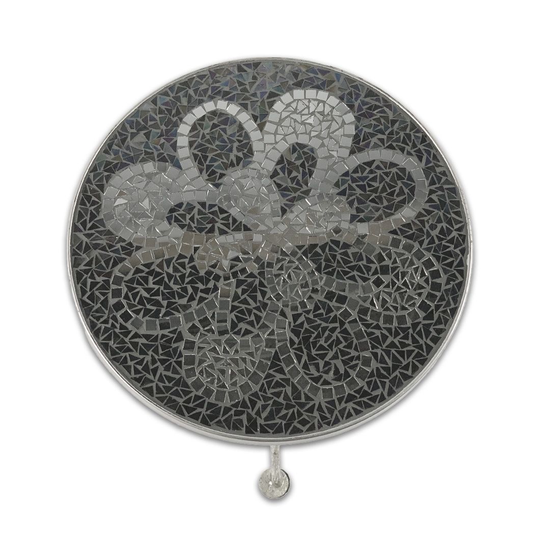 MESA LATERAL MOSAICO FERRO/VIDRO 