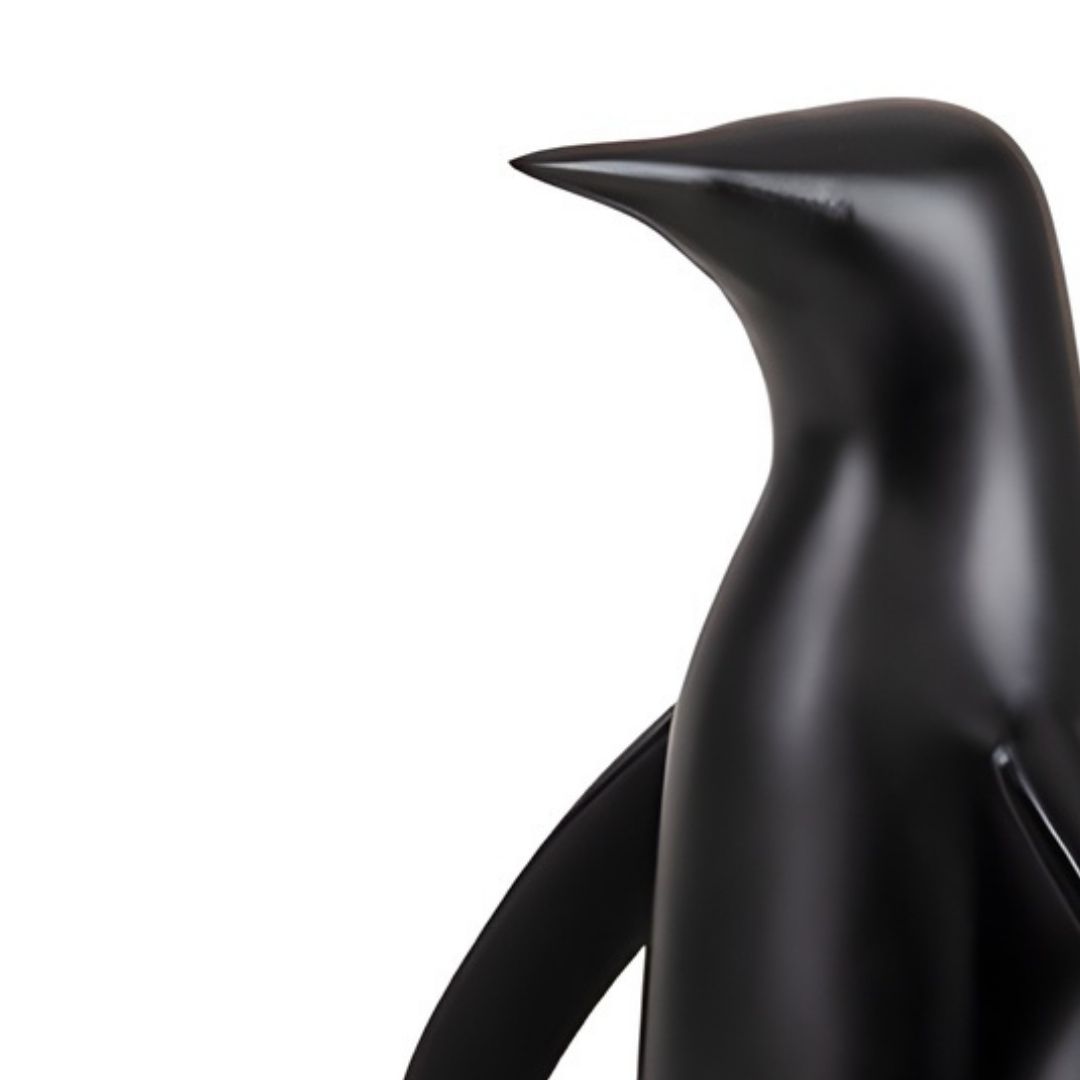 ESCULTURA PINGUIM RESINA PRETO MODALI DESIGN