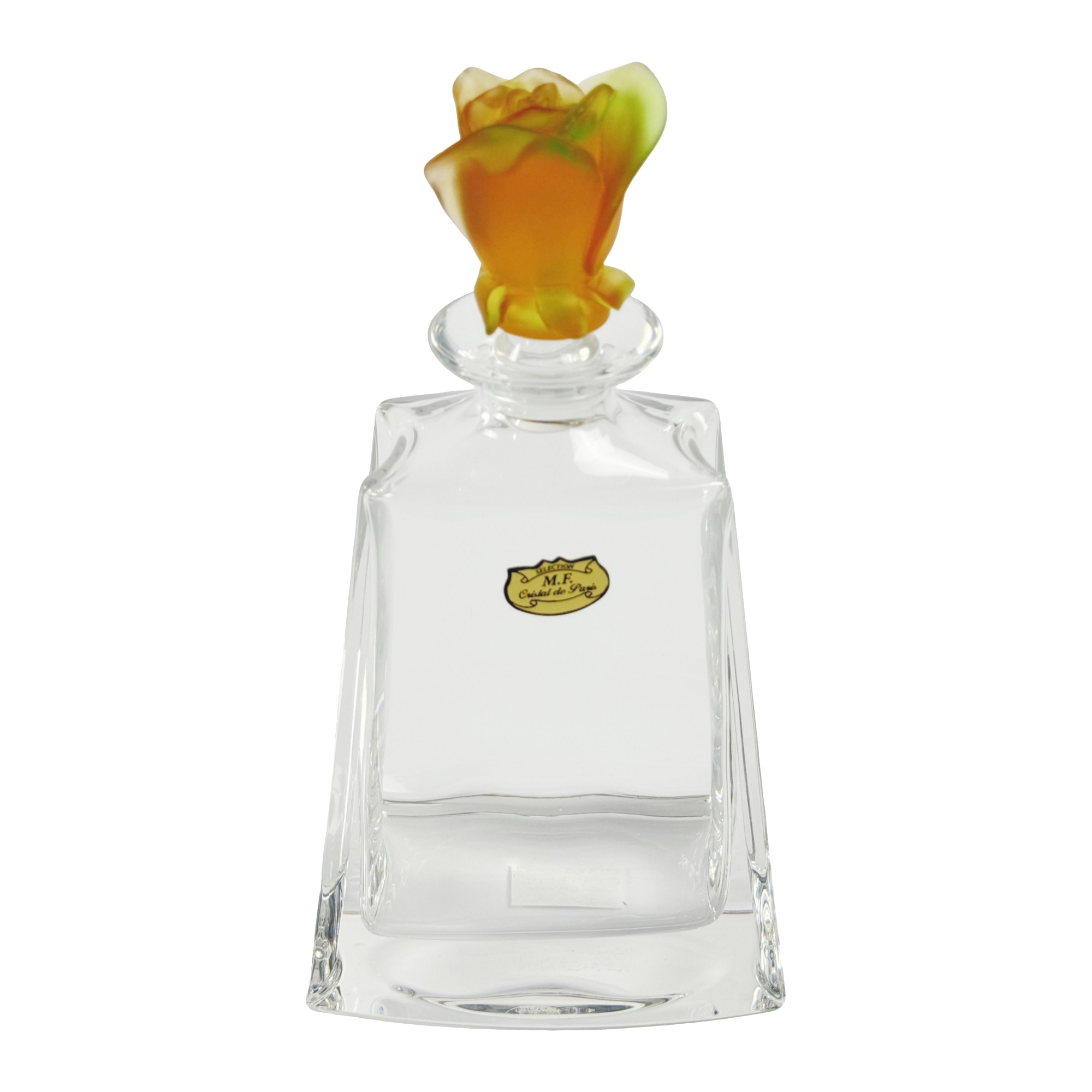 GARRAFA FLAT CRISTAL TRANSPARENTE C/TAMPA  ROSA AMBAR 