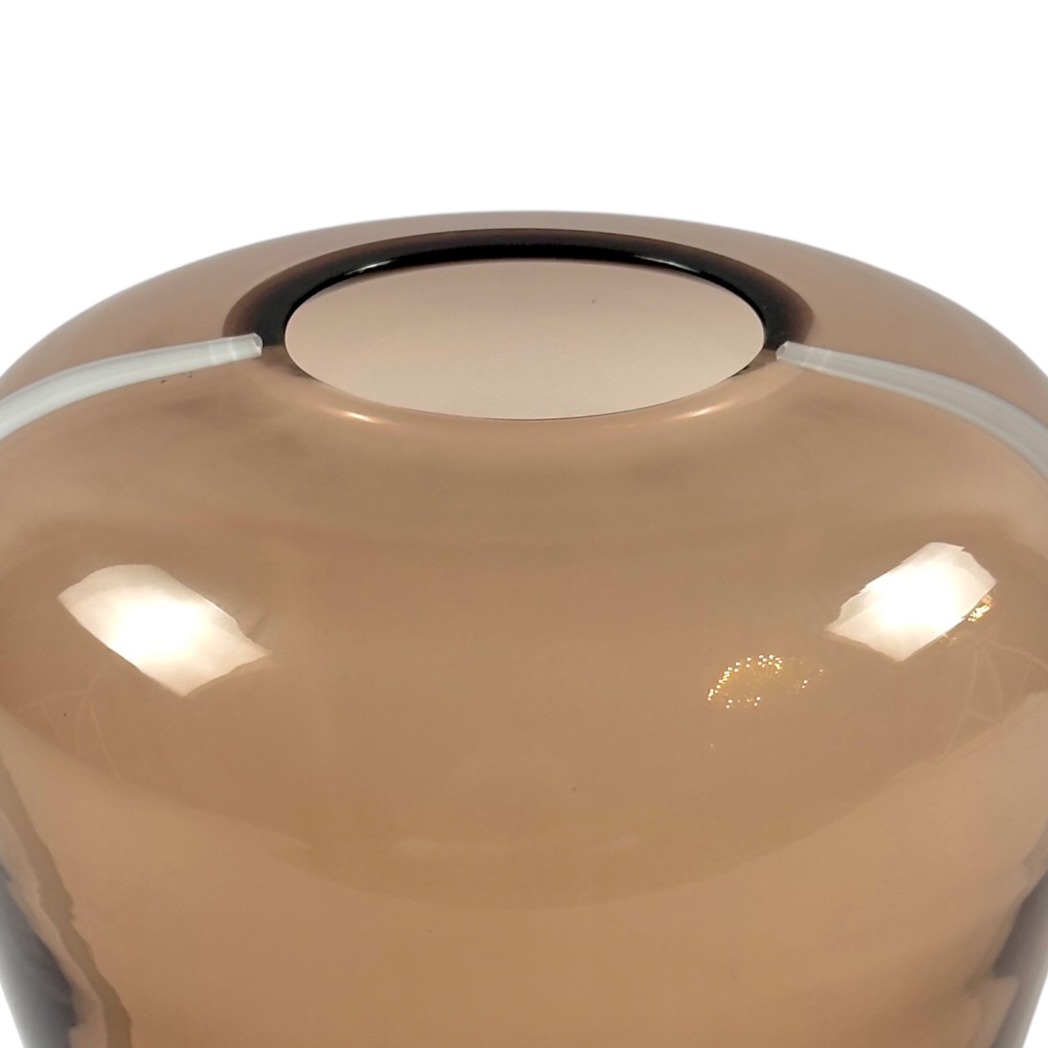 VASO ALTO PASTELLO CRISTAL TABACO/BRANCO FORMIA