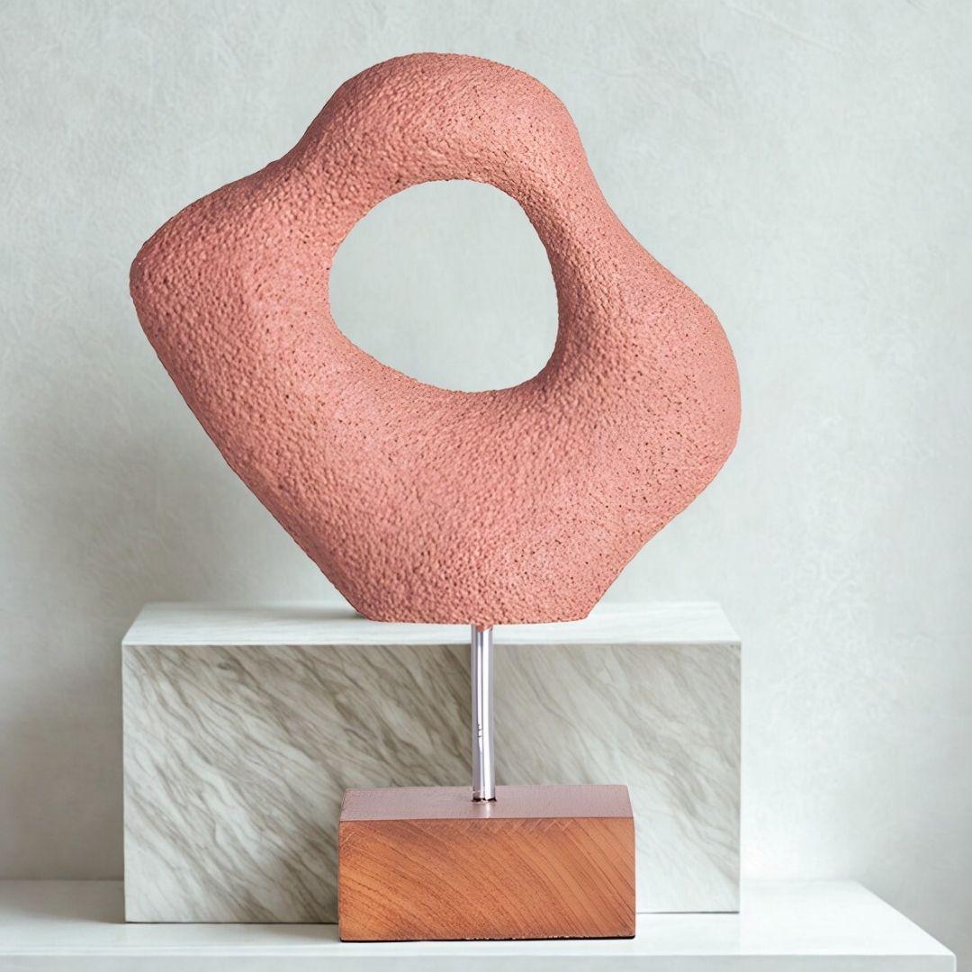 ESCULTURA NUVEM NO PEDESTAL RESINA  ROSE MODALI DESIGN