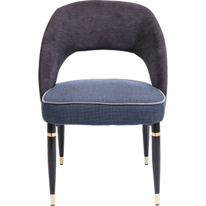 CADEIRA SAMANTHA VELUDO CINZA/AZUL 