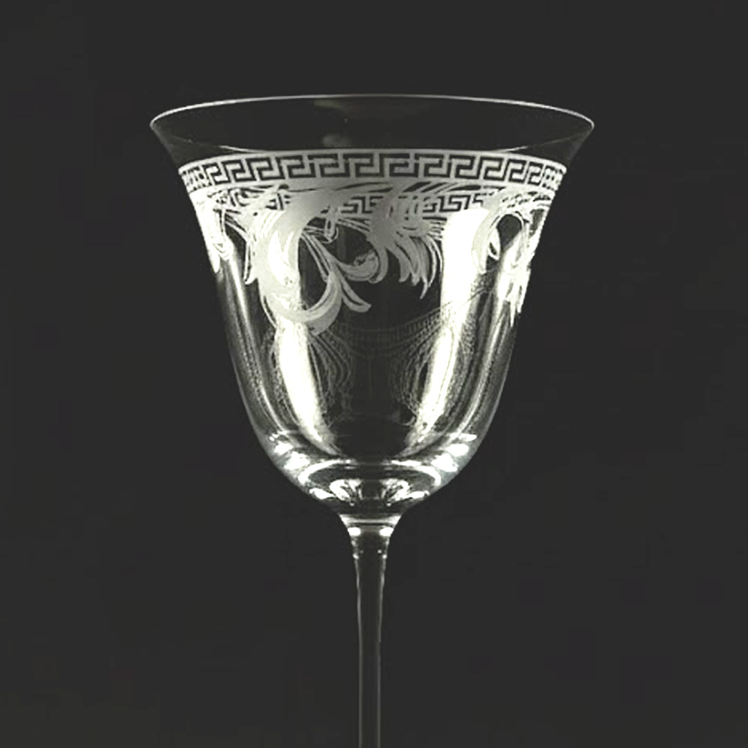 TACA VINHO BRANCO VERSACE ARABESQUE CRISTAL TRANSPARENTE UNITARIO