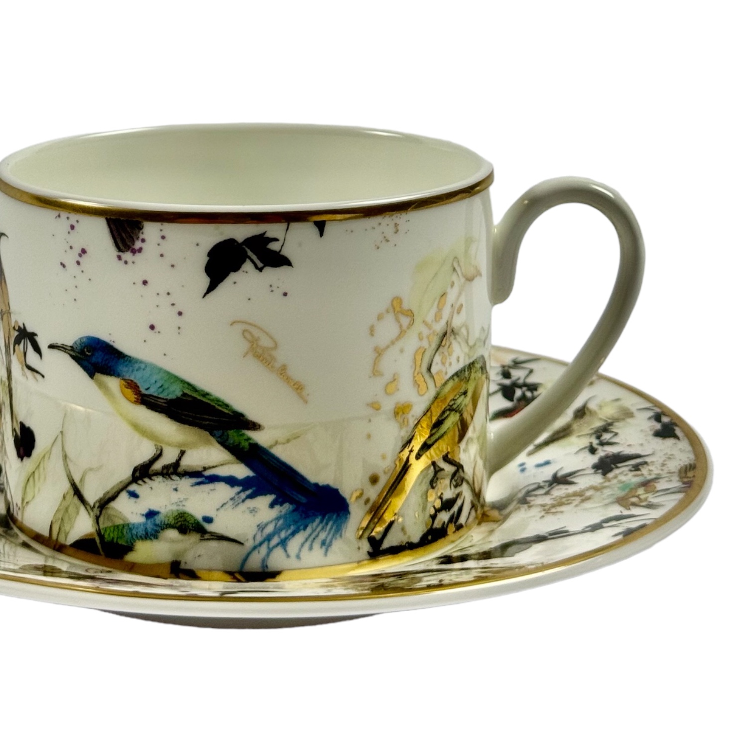 XICARA CHA+PIRES GARDEN S BIRDS PORCELANA ROBERTO CAVALLI JOGO 6 PEÇAS