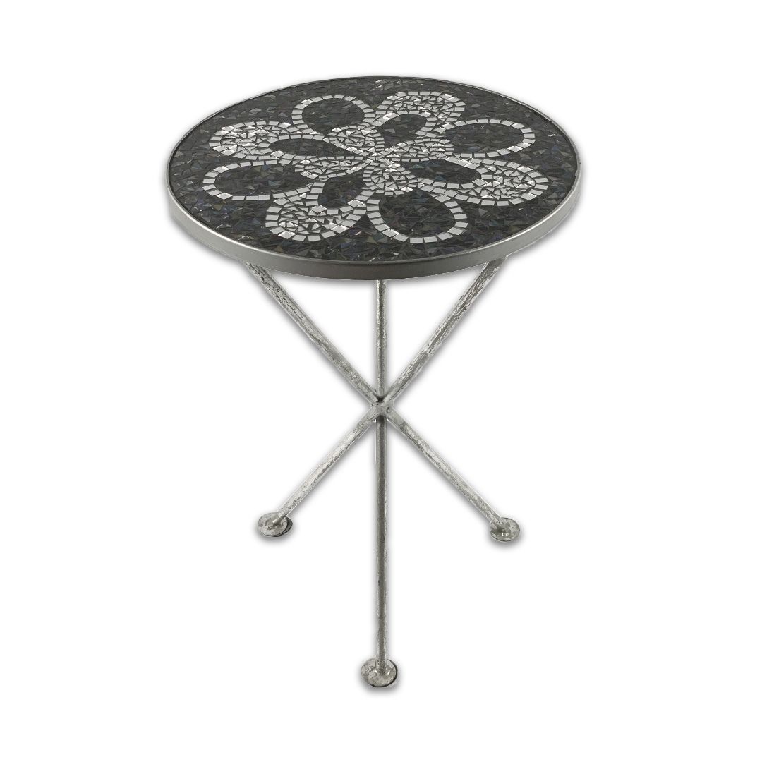 MESA LATERAL MOSAICO FERRO/VIDRO