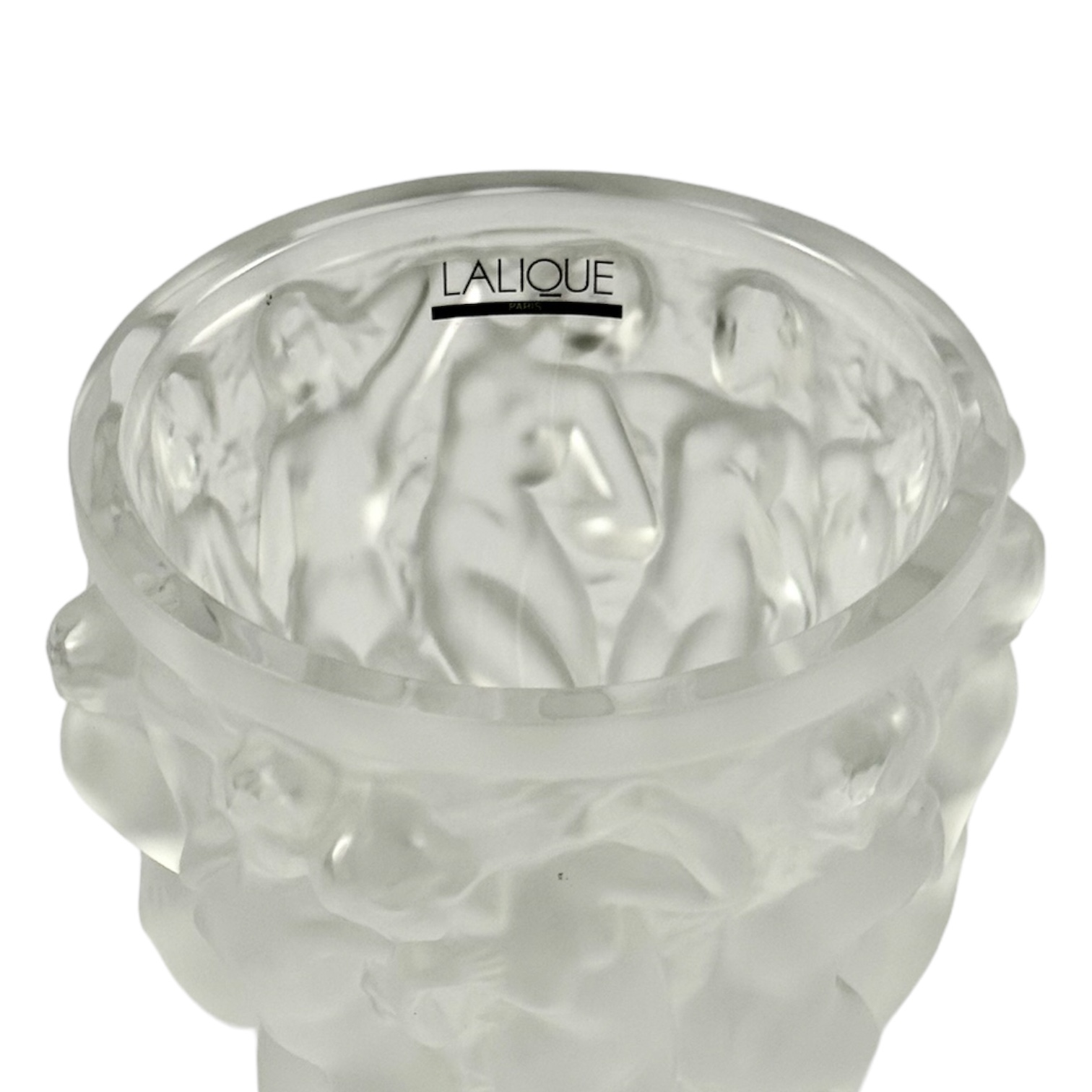 VASO BACCHANTES PEQUENO CRISTAL BRANCO FOSCO LALIQUE