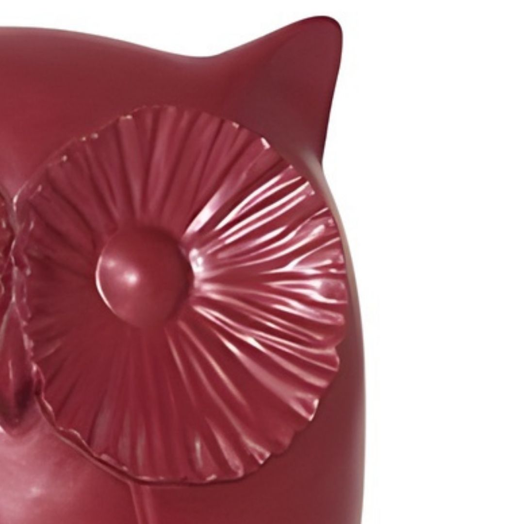 ESCULTURA CORUJA RESINA VINHO MODALI DESIGN