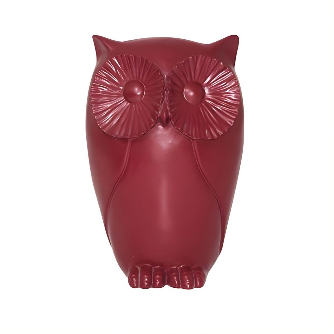 ESCULTURA CORUJA RESINA VINHO MODALI DESIGN