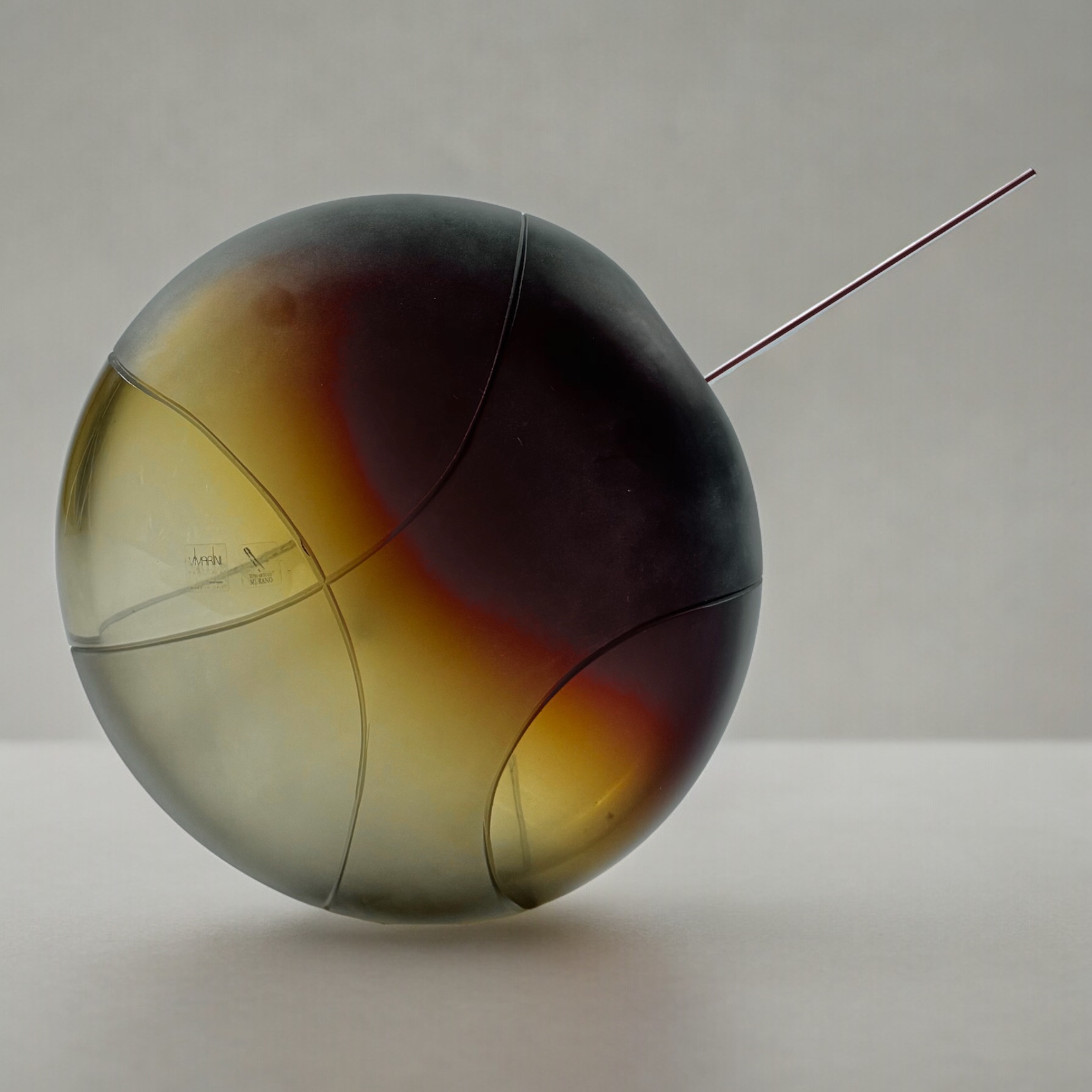 VASO DISKO MIRRORS CRISTAL VERMELHO/ACO FOSCO