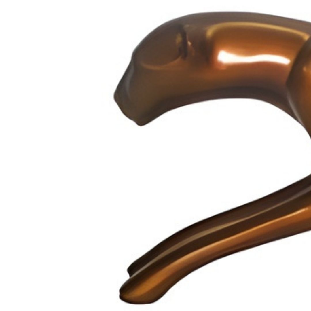 ESCULTURA PUMA SOLO RESINA DOURADO MODALI DESIGN