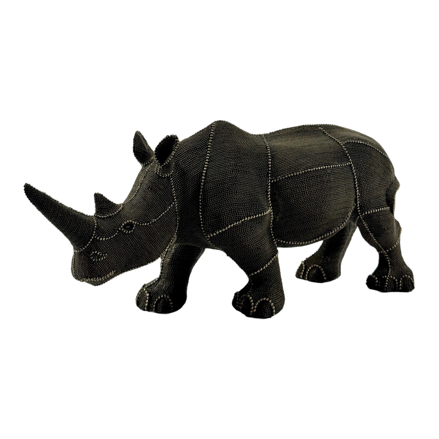 ESCULTURA RHINO PEROLAS RESINA