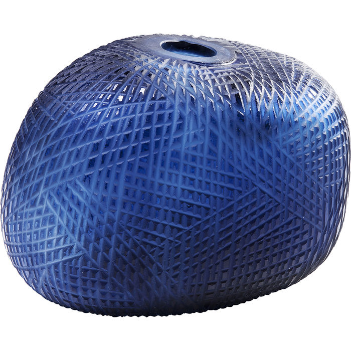 VASO CUT OUT VIDRO AZUL